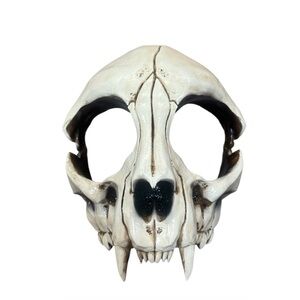 Cat Skull Half-Face Mask - 3D Printed wall art mask